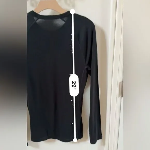 Icebreaker Merino Wool Round Neck Long Sleeve Base Layer in Black M - Picture 6 of 8